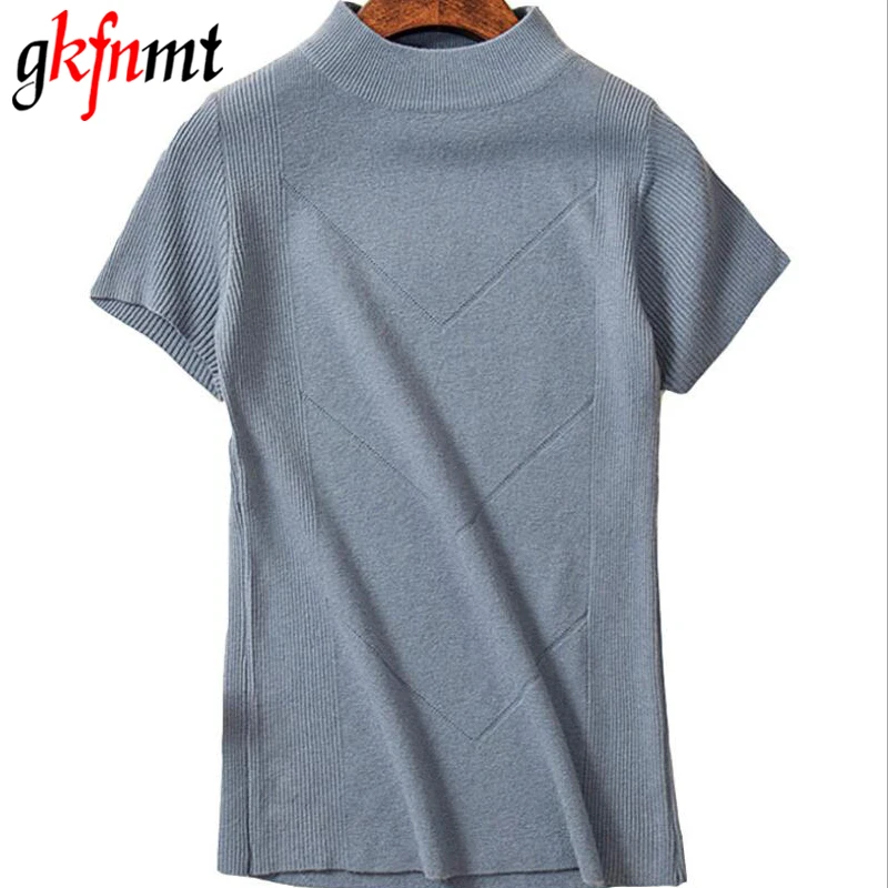 

Sweater Knitted 2019 Summer Short Sleeve O-Neck Pullover Women Sweaters Tops Korean All-Match Basic Pull Femme Jumper Female