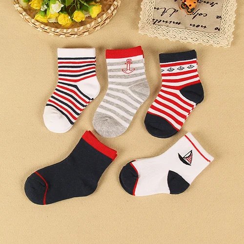 5 Pair/lot Toddle Baby Boy Socks Newborns Cotton Summer Autumn Cartoon Socks Infant Kids Short Socks for 0-2Years - Цвет: 2