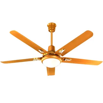 

56 Inch Electric Fan Golden Retro Metal Ceiling Fan with Light Energy-saving Air Cooling Fan 70W 220V 5 Speed Adjustable
