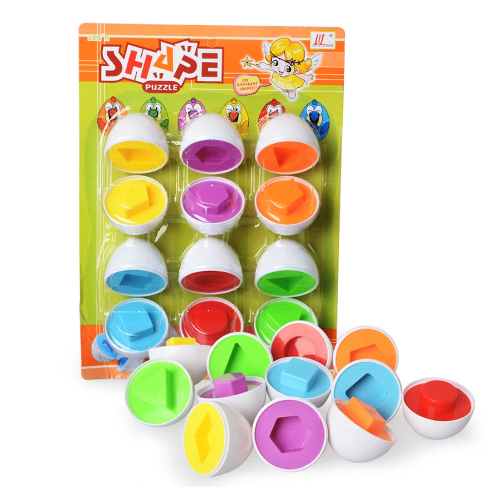

Baby Toys Eggs Shape Puzzle Educational Toys Recognize Color Shape Kids Egg Fight inserted Color Matching Toys Random Color