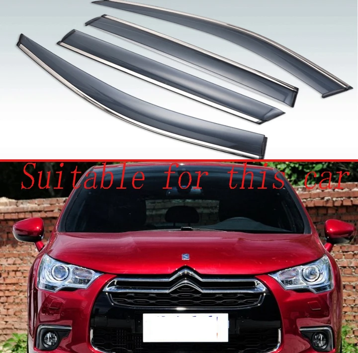 

For Citroen DS4 2012 2013 2014+ Plastic Exterior Visor Vent Shades Window Sun Rain Guard Deflector 4pcs