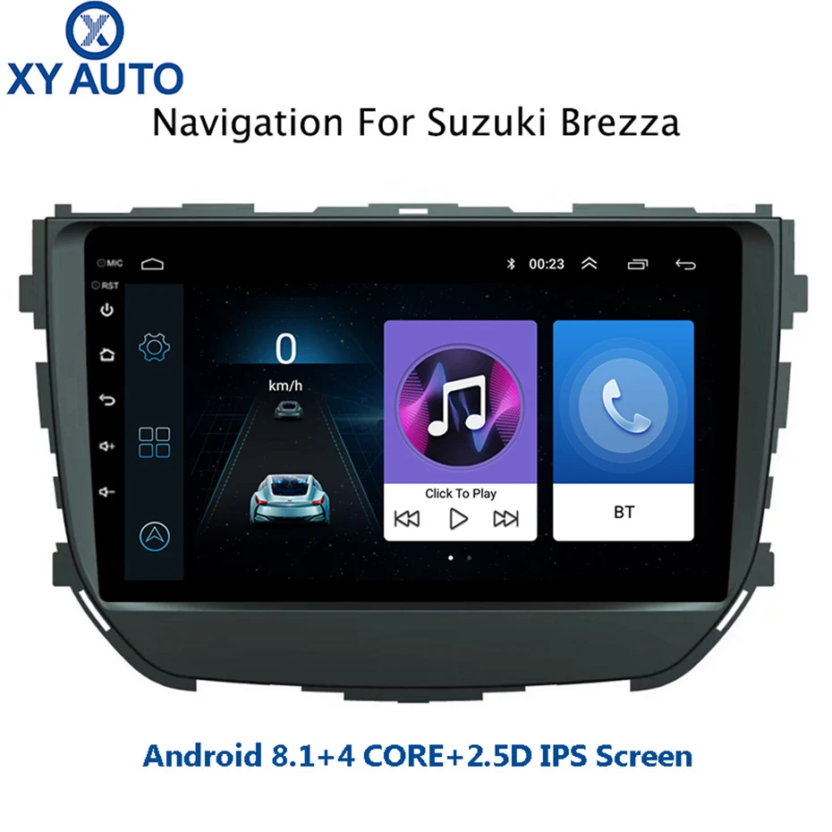 Cheap 9 inch 2.5D IPS Tempered HD multi-touch screen Android 8.1 NAVI for Suzuki Brezza 2016-2018 with Bluetooth USB WIFI support SWC 0