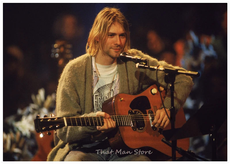 Музыкальная группа Nirvana Kurt Cobain плакат мелованная бумага настенный плакат домашний декор четкое изображение наклейки на стену - Цвет: Тёмно-синий