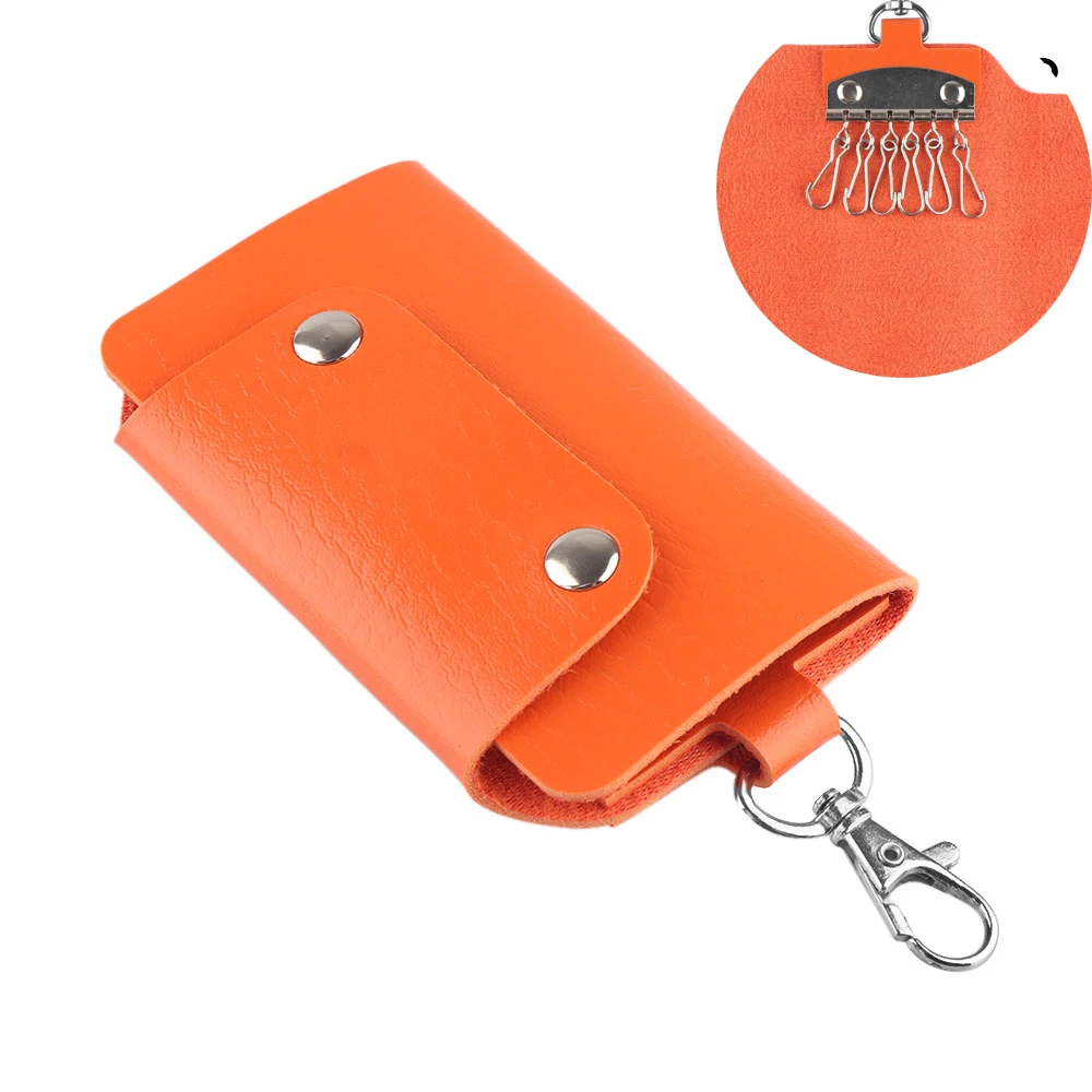 

1PC PU Leather Key Bag Key Ring Metal Buckle Key Holder Keychain Cover Key fob Key Wallets Colorful Fashion Ornaments Gift