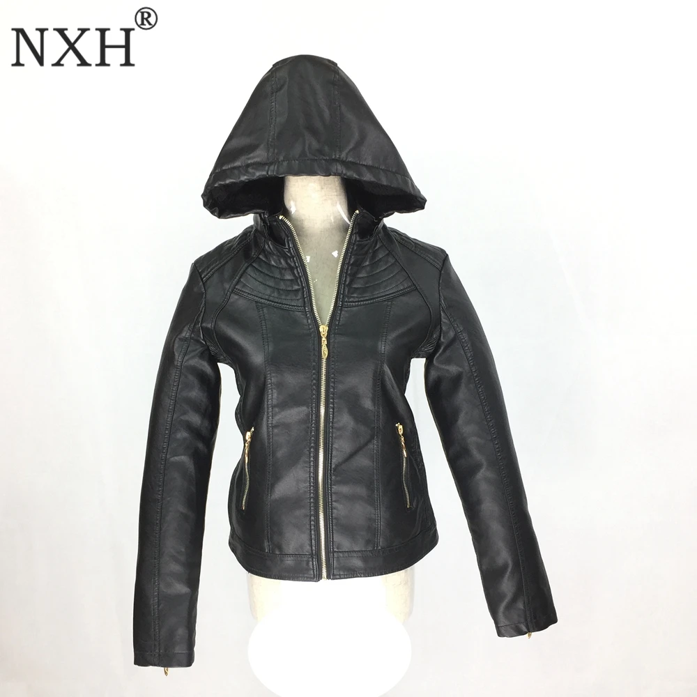 NXH 2018 Новое поступление Для женщин кожа Куртки подкладка мех женский ПУ куртка