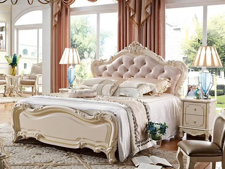 Роскошная мебель для спальни в европейском и американском стиле, розовая серия, французская прикроватная тумбочка/столик с золотом