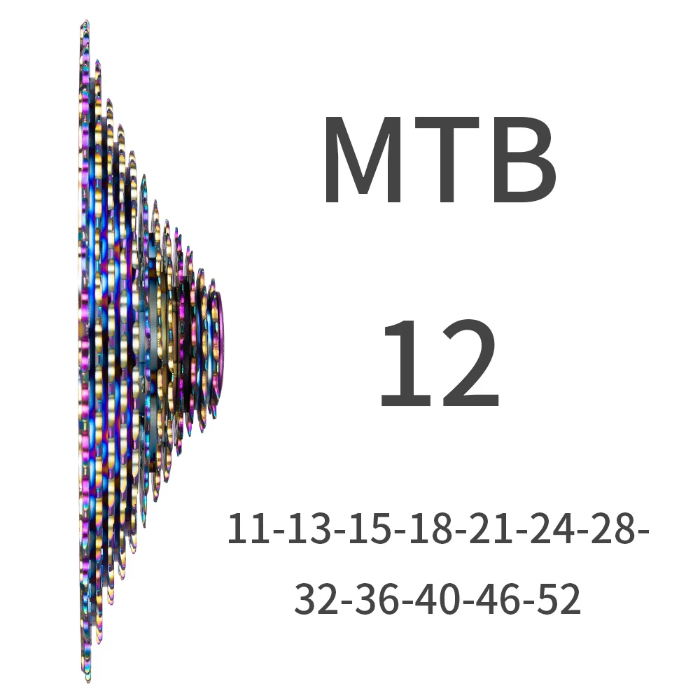 Красочные MTB 12s 11-52T SLR2 велосипедные кассеты сверхлегкие 12 Скоростей радужные велосипеды 12В Sprocke k7 горный велосипед свободного хода для HG