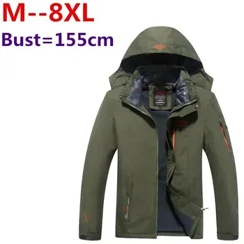 

Plus size 10XL 8XL 6XL 5XL 4XL Men's Jackets Waterproof Spring Hooded Coats Men Outerwear Army Solid Casual Brand Male Clothing