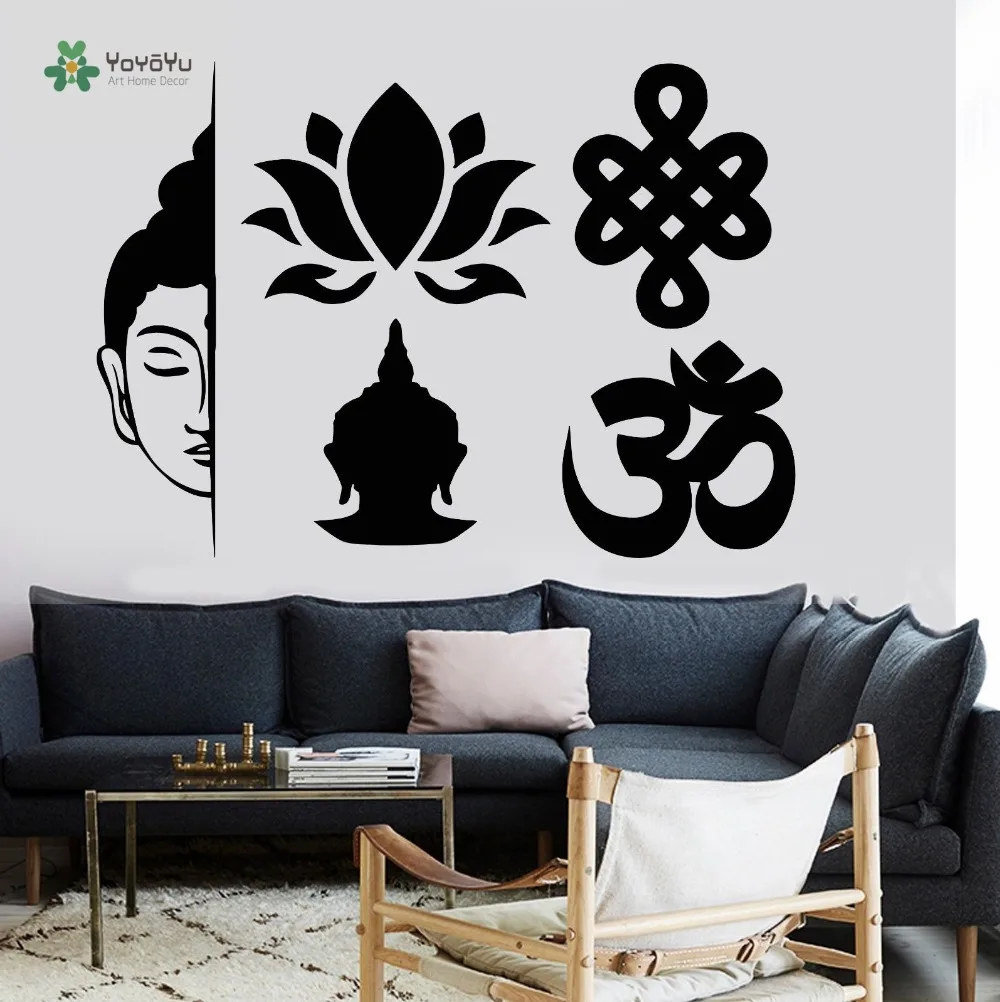 

YOYOYU Wall Decal Vinyl Sticker Room Decoration Buddha Elements Buddhism Yoga Meditation Wall Poster YO079
