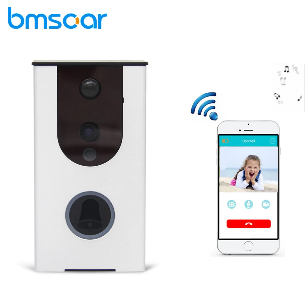 

Wifi Wireless Video Doorbell Camera 720P HD Security Mini Waterproof CCTV Support Two Way Audio Home Baby Night Vision Video
