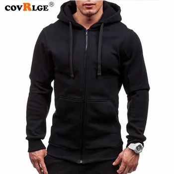 

Covrlge Men Hoodies Jacket Spring Drawstring Zipper Hooded Sweatshirt Male Long Sleeve Pocket Pullover Autumn Hoodie Coat MWW145