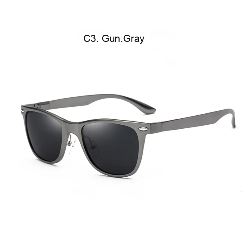 HBK Алюминия Поляризованные солнцезащитные очки для вождения, мужские солнцезащитные очки с Новая смола объектив UV400 Винтаж солнцезащитные очки покрытие линз, аксессуары для глаз, GlassesPM0003 - Цвет линз: C3 Gun.Gray
