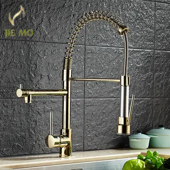 

Luxury golden Pull Out Swivel Basin Faucet Kitchen Sink Mixer Tap Single Hole single handle Sink Faucet Mixer Tap Faucet JM5111