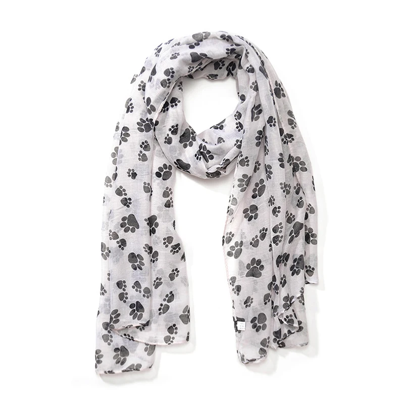

Lovers Spring Winter Printed Plain Scarf Fashion Cute Dog Paw Scarf Women Dog Footsteps Printed Shawl Hijabs Dog