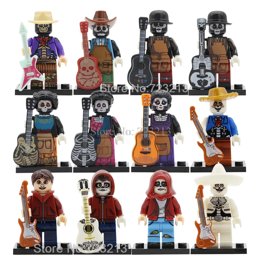

Single Cartoon Movie Coco Family Figure Imelda Hector Miguel Set Rosita de la Cruz Building Blocks kits Brick Toys PG8138