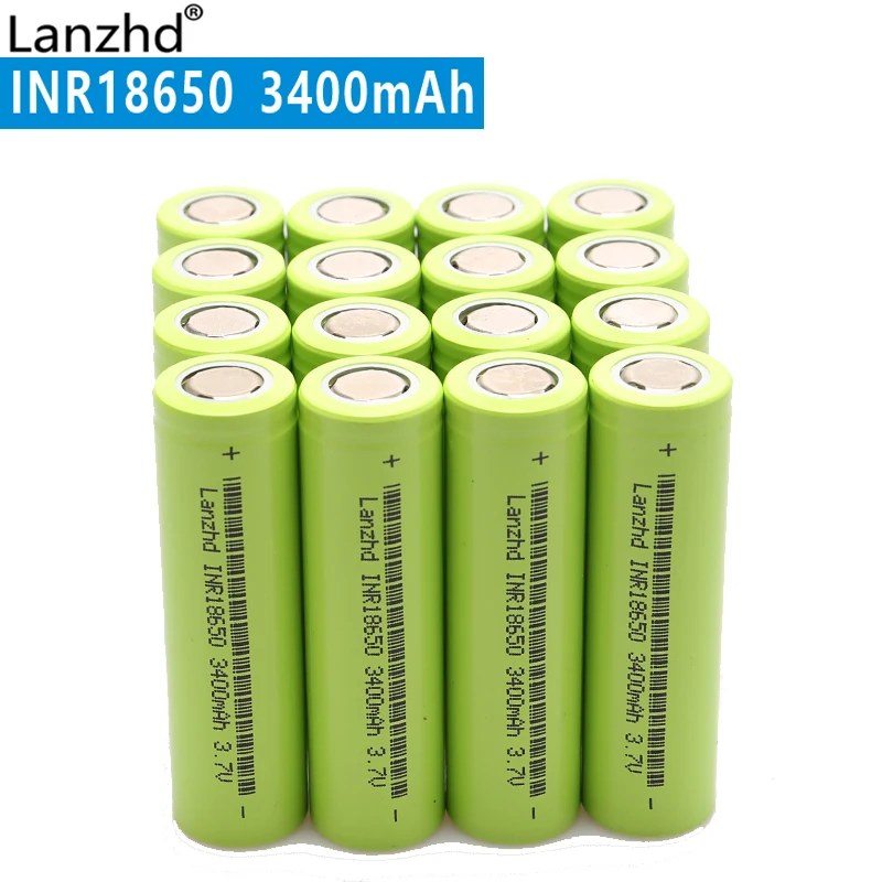 

12PCS 2020 Protected Original 18650 batteries INR18650 3400mAh Rechargeable Li-lon battery with PCB 3.7V For Flashlight