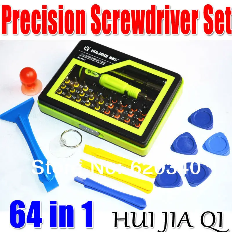 Бесплатная доставка Оптовая продажа 2013 Новый 64 in1 точность Многоцелевой Магнитный Отвёртки набор PC Тетрадь телефон iPhone4 Chaiji инструменты