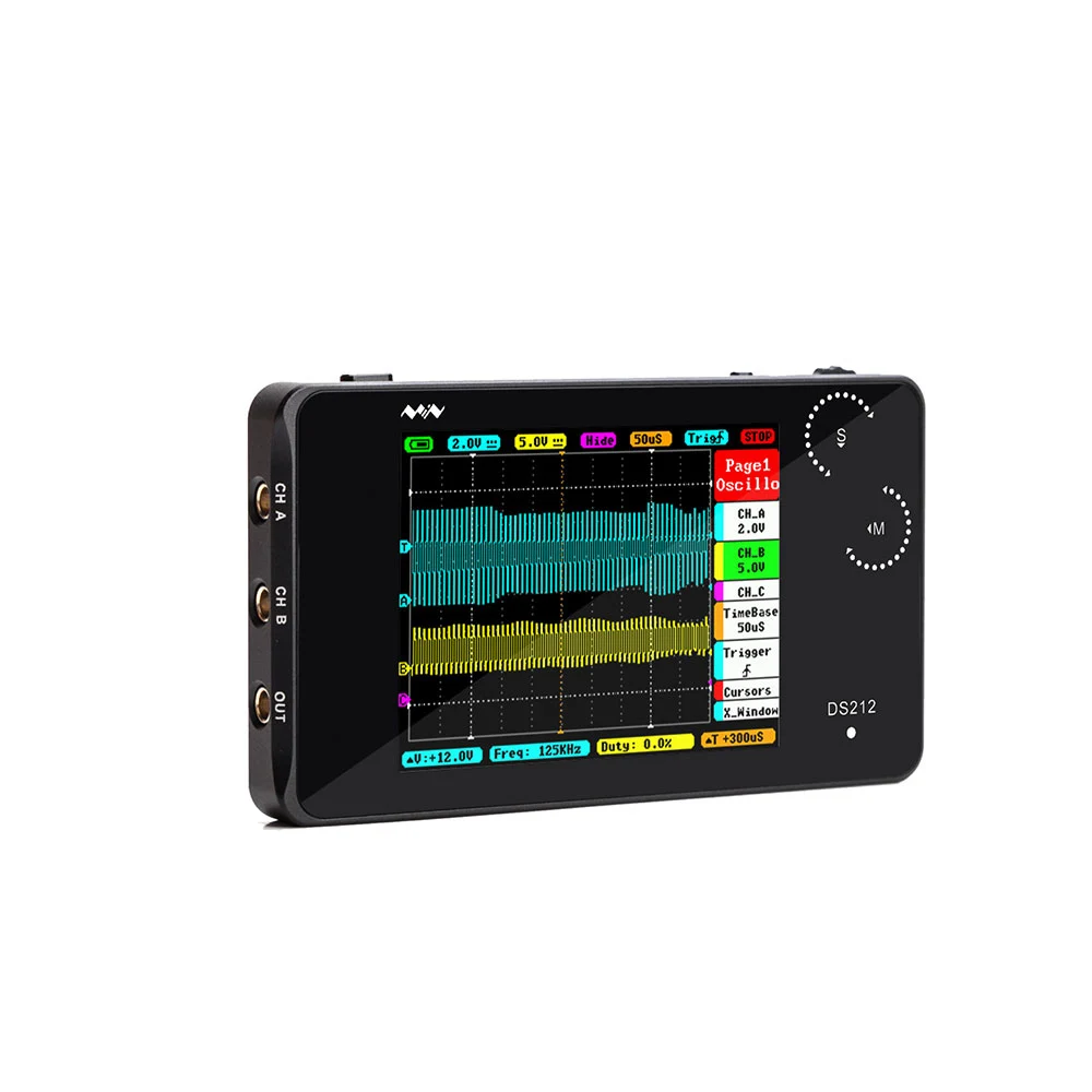 

DS212 LCD Digital Portable Mini Hand-Held Storage Oscillograph Multimeter Touch Screen USB Measured Signal Frequency