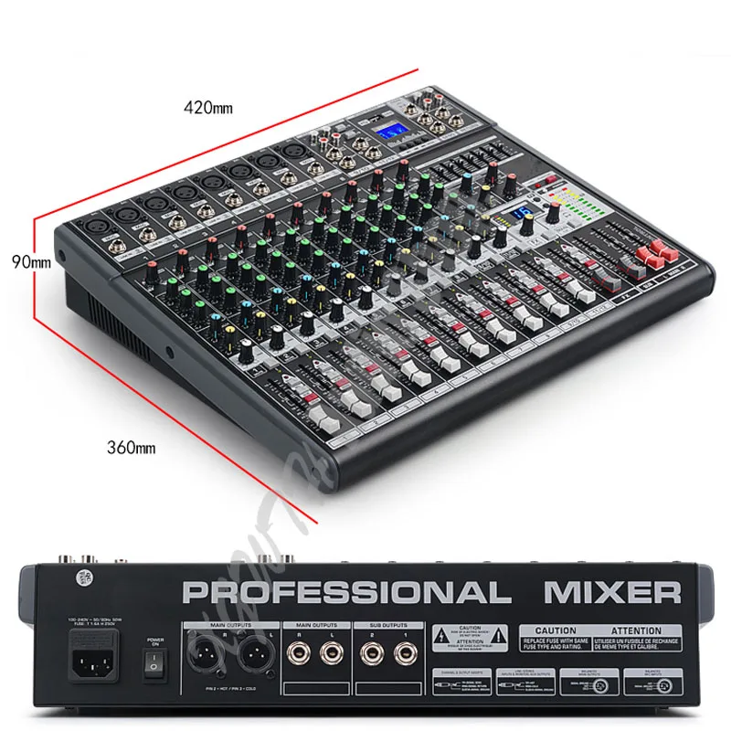 12 Channel Mixer 16 Digital Reverb Effects Seven