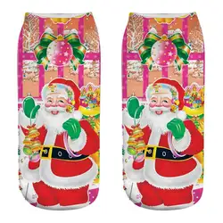 2019 новый год Рождество носки для девочек для женщин носки 3d подарок Kawaii Calcetines Femme обувь Симпатичные Emoji забавные носки Санта Клаус
