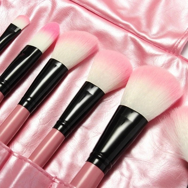 32 PCS Pink Eyeshadow Eyebrow Blush Makeup Brushes Cosmetic Set (Color: Pink) (4)