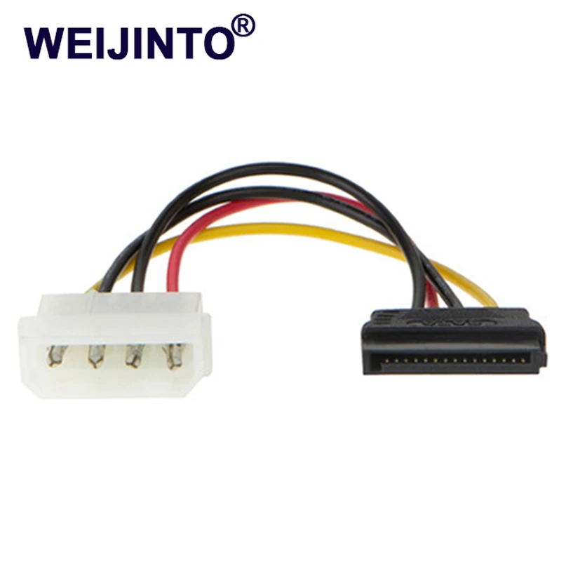 WEIJINTO SATA кабель питания сплиттер Molex 4pin к последовательному ATA 15pin Мужской Женский Y