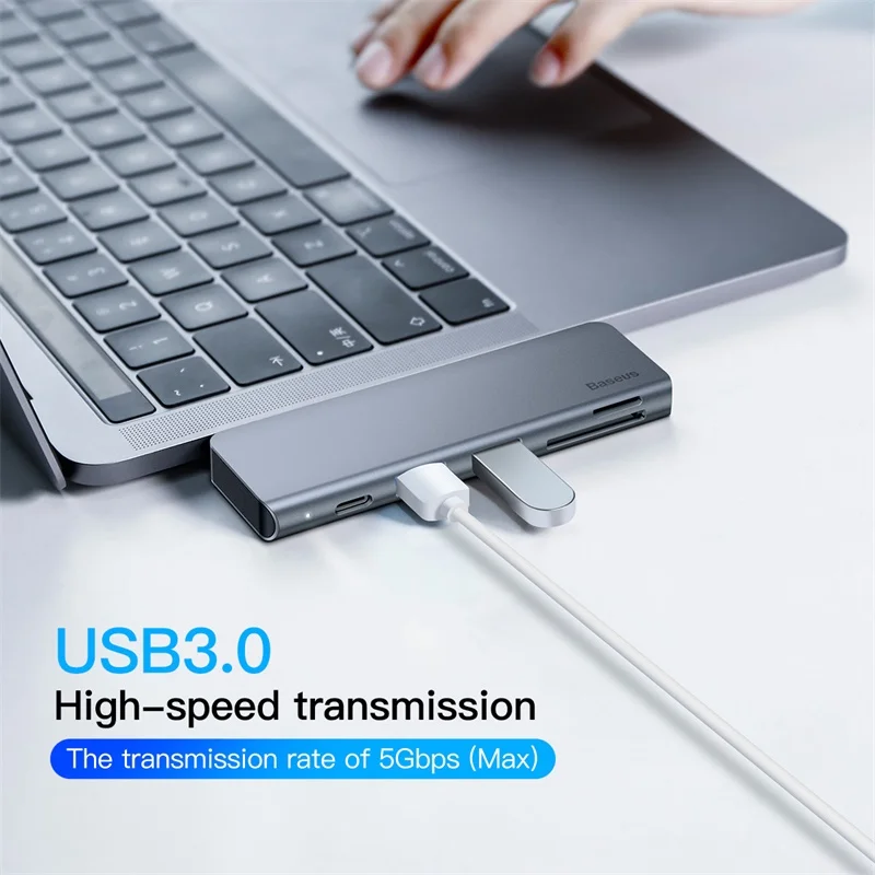 Baseus концентратор USB Type C к USB 3,0 PD Зарядка для MacBook Pro USB C концентратор адаптер для huawei Xiaomi samsung Аксессуары для ноутбуков