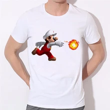 Geek Life Super Mario Nintendo Printed T-shirt Brand Mens Tshirt Funny Batman Starwars T Shirt Fashion White O-neck Tee 37N-53#