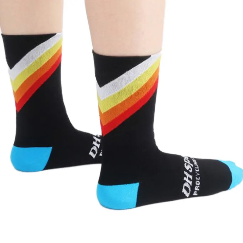 1 пара носки для велосипедистов унисекс бег горный туризм конкурс профессиональные спортивные носки дышащие износостойкие носки-трубы средней высоты