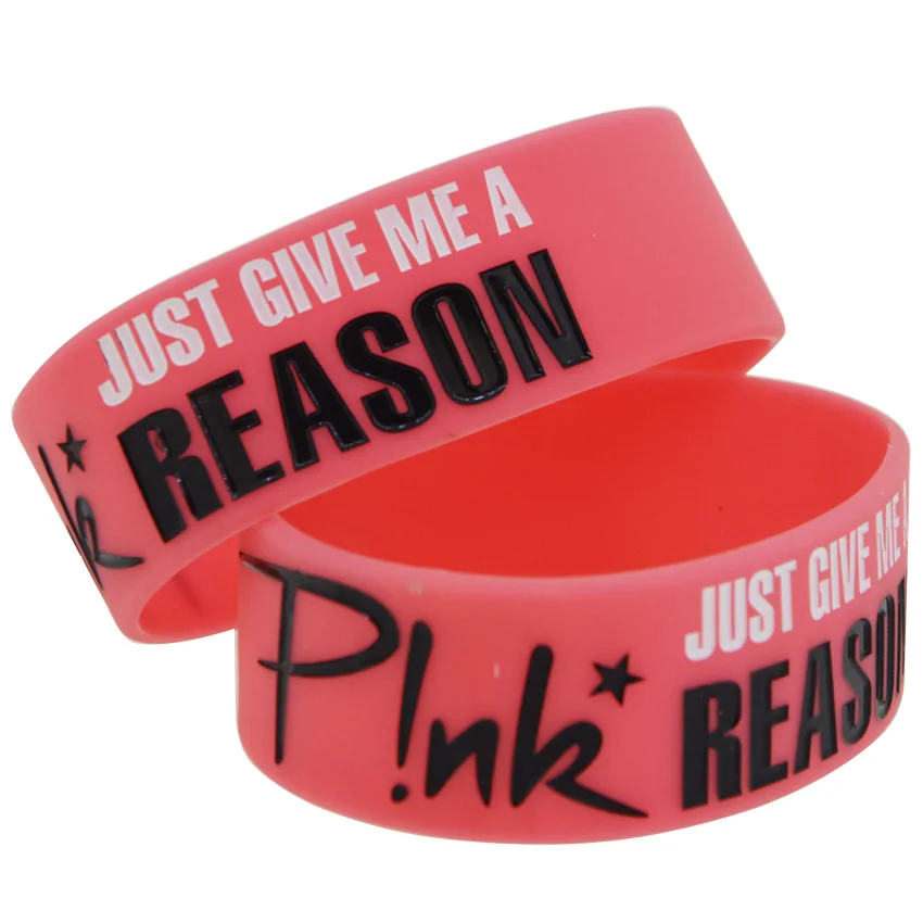 

1piece Pink The Truth About Love Just Give Me A Reason Silicone Wristband for the Music Fans