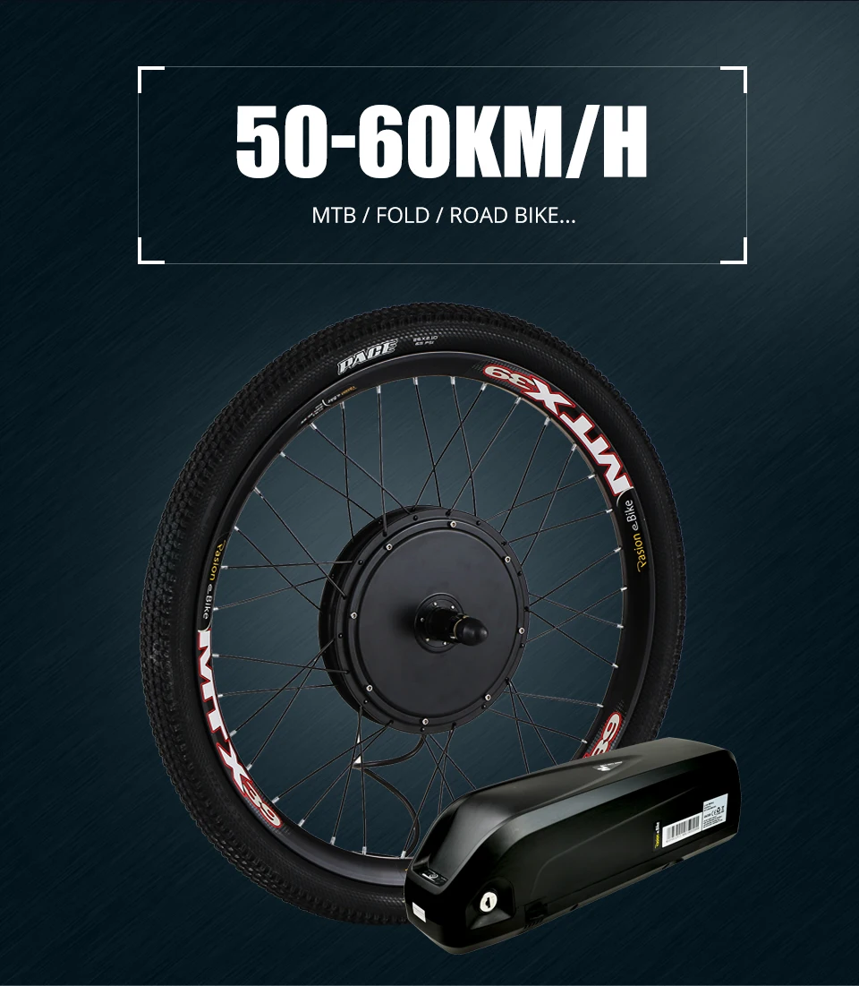 Excellent 48V 1500W Electric Bike Conversion Kit With Battery 52V 12AH E Bike Conversion Kit With Battery Electric Motor Kit With Battery 0