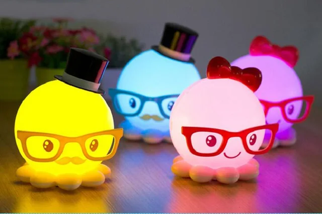 Nuevo usb recargable lámpara led pulpo 400 mah dc 4 v lindo diseño ...