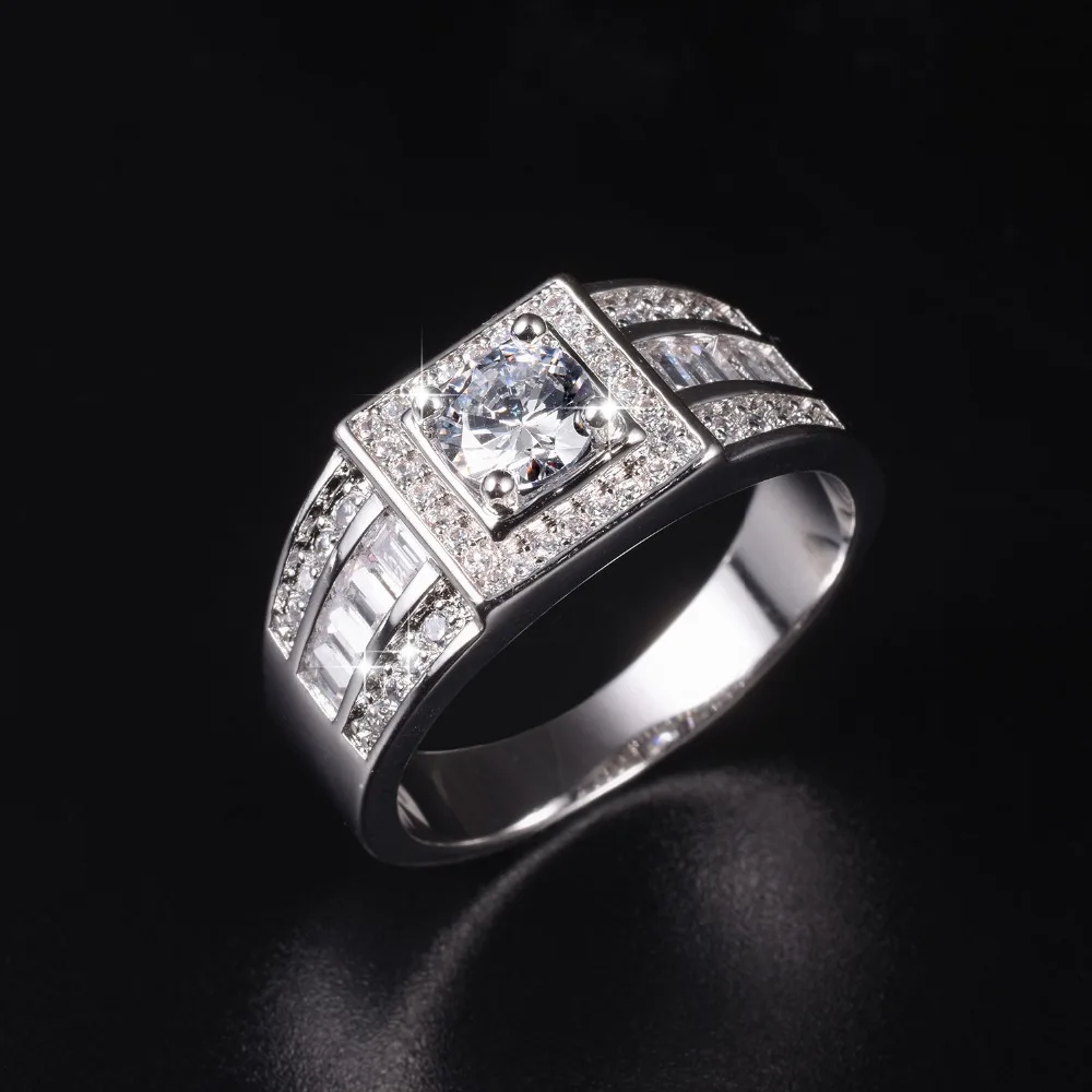 Real Solid 100% 925 Sterling silver Rings Wedding Jewelry for Men