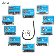 DONQL 100pcs/Box High Carbon Steel Fishing hooks Carp Fishing Jig Head for Fly fishing Accessories Barbed jig hook 3#- 12