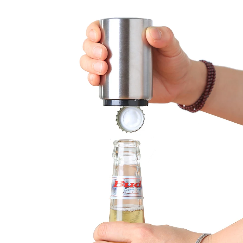 Magnet Automatic Beer Bottle Opener Stainless Steel with Magnetic Cap Catcher No Can Escape KC1006 | Дом и сад