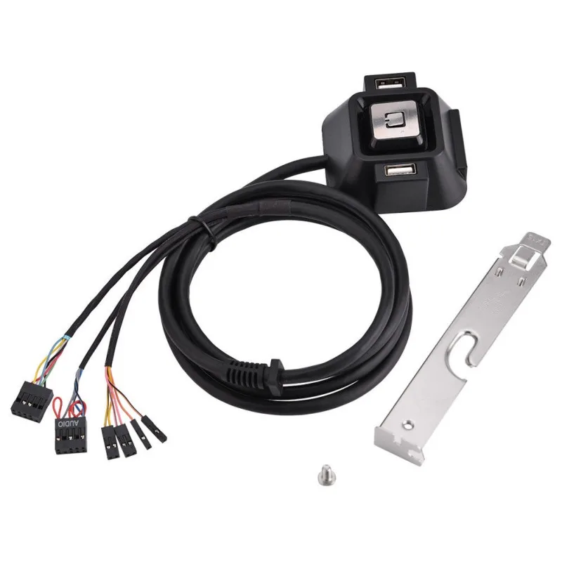 Computer Desktop Pc Case Switch Power On Off Button With Dual Usb Ports Audio Mic Port For Home Internet Cafes Office Computer Cables Connectors Aliexpress