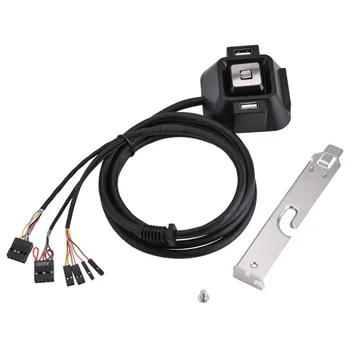 

Computer Desktop PC Case Switch Power on/off Button with Dual USB Ports + Audio Mic Port For Home Internet Cafes Office