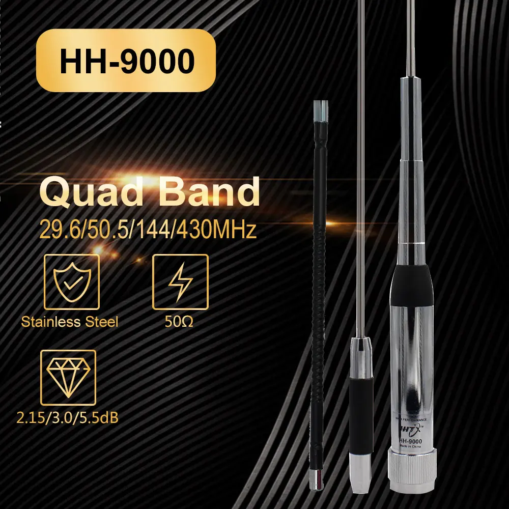 

Quad Band HH-9000 mobile Radio antenna 29.6 /50.5/144 /430MHz HH9000 for car radio TYT TH-9800 QYT KT-7900D KT-8900D