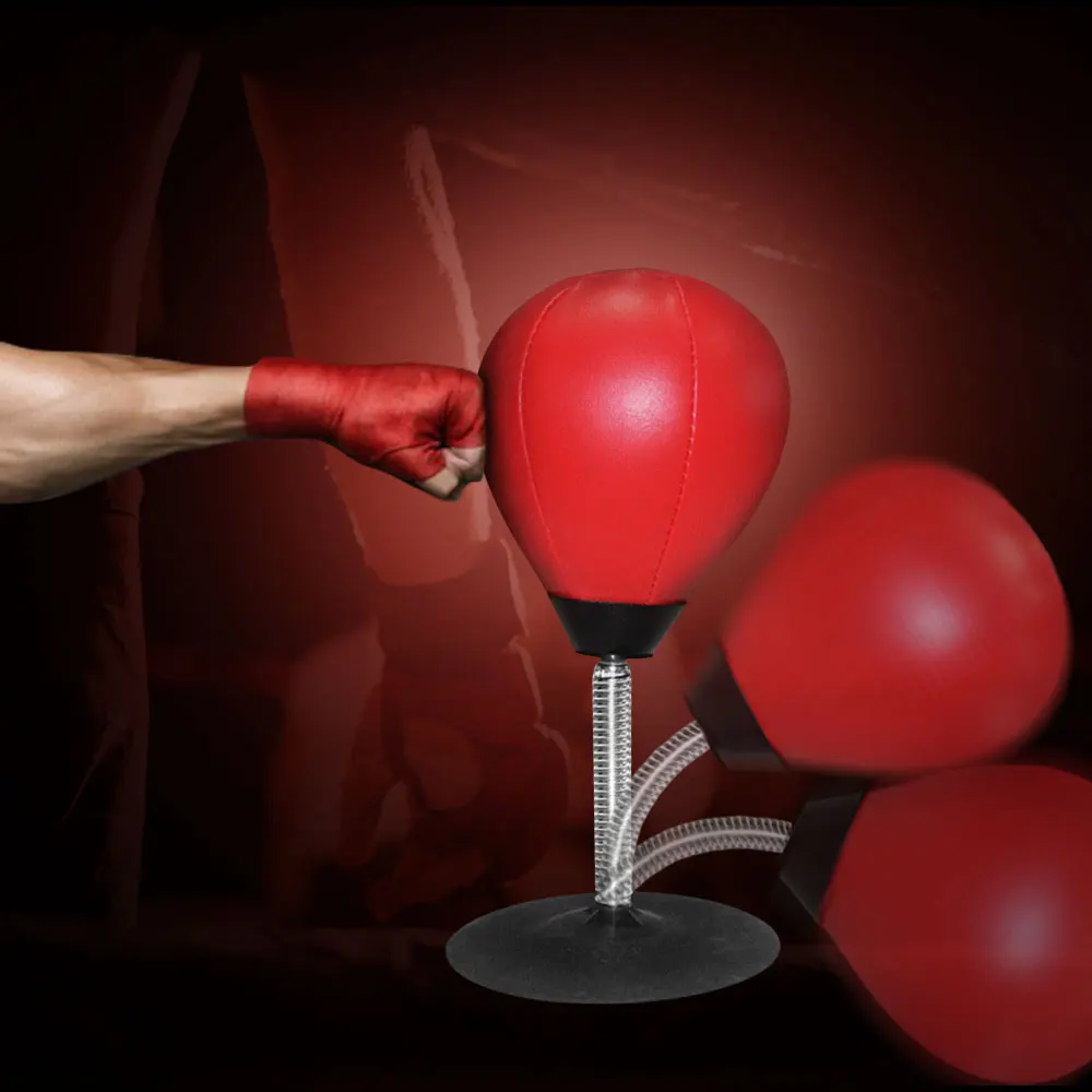 Baratos ALBREDA bolsa de boxeo de escritorio de alta calidad bolsas de bola de velocidad PU entrenamiento de perforación Fitness deportes práctico liberación de estrés