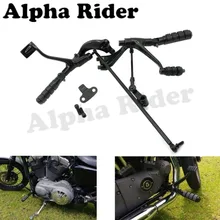 Forward Control Levers Linkage Complete Kit w/ Foot Pegs Support for Harley Sportster XL 1200 883 Iron Low Roadster Custom 04-13