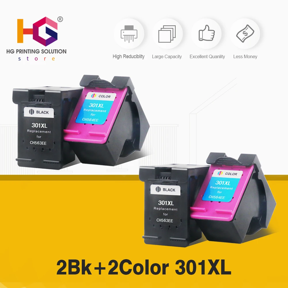 4 шт. совместимый картридж с чернилами для hp 301 301XL чернила для hp DeskJet 1050 2050 3050 2150 1510 2540 принтер Полный чернил