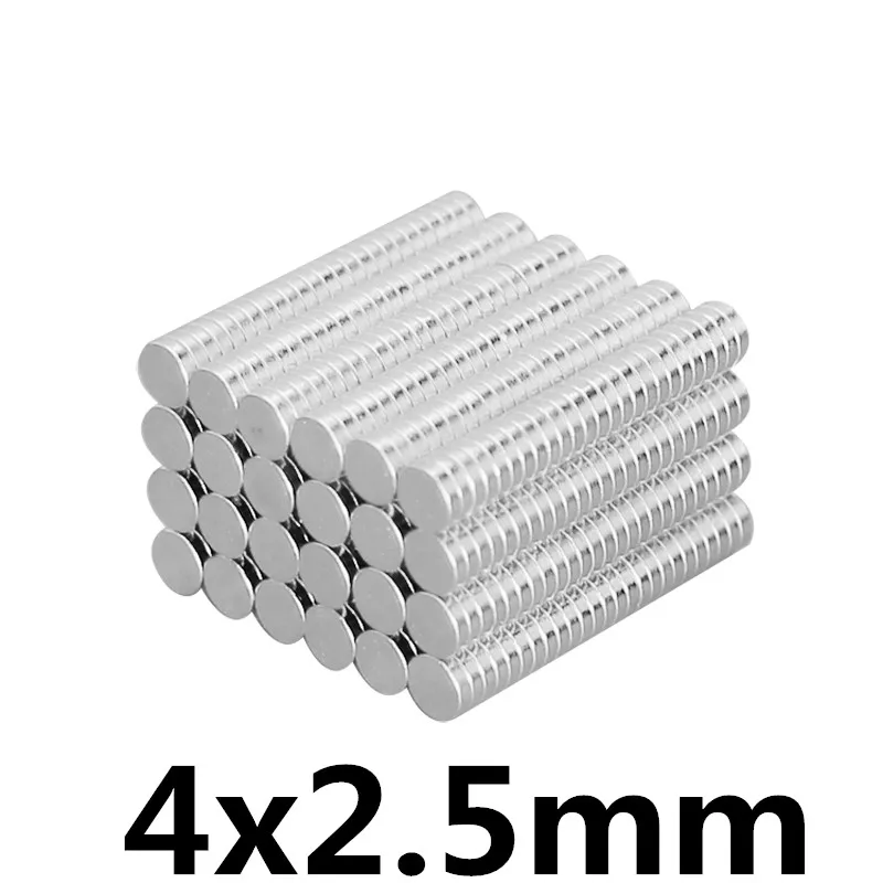 

Super Strong Rare Earth Magnets Neodymium 4x2.5mm Round Magnet N35 40Pcs