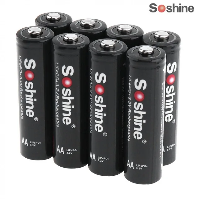 

8pcs/2card 3.2V 700mAh 14500 LiFePO4 Rechargeable AA Battery