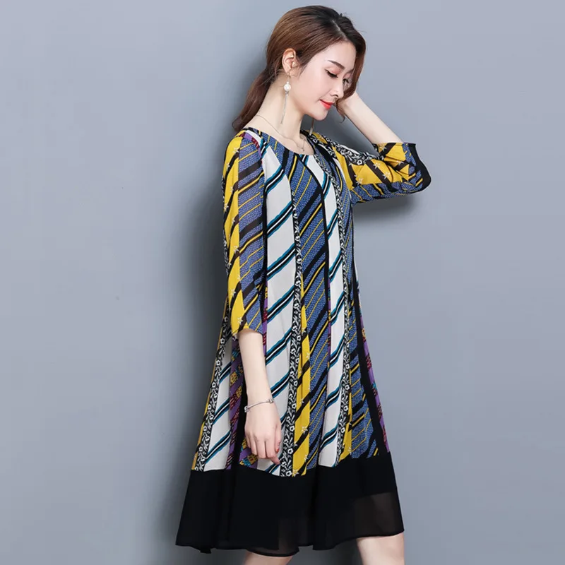 New Women's Holiday Going out Cute Bohemian Loose Knee length Dress