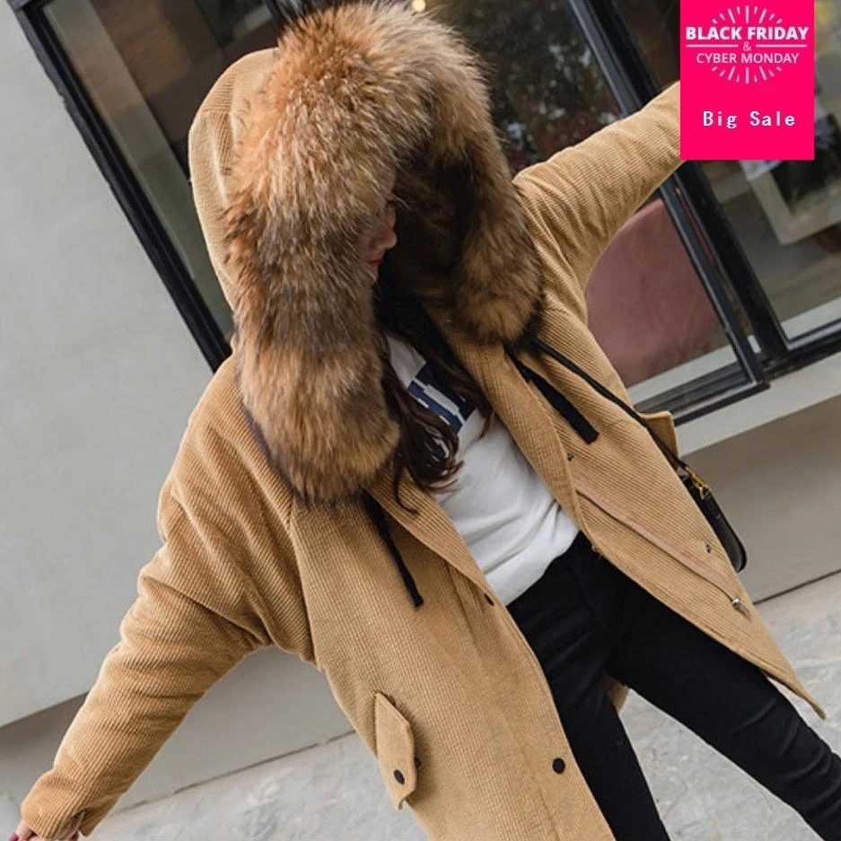L1502 Fur Outwear En Hiver Réel Fake Épaississent De Coton Parkas Fourrure pink Mode Velours Fur Real Fur white Fur Chaud Col khaki White Femmes Côtelé caramel Femelle 2018 Pardessus Fur Veste Manteau THqvwqBx6