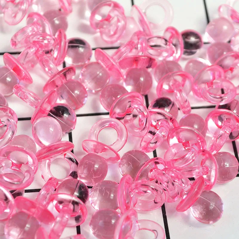 Новые милые прозрачные мини-пустышки для мальчиков и девочек, 50 шт., вечерние, для украшения торта - Цвет: pink