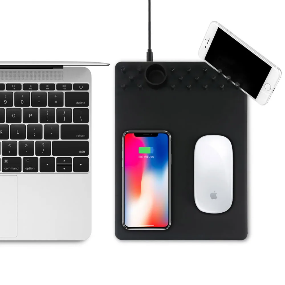 Qi Wireless Charger Charging Mouse Pad Mat for iPhone X 8