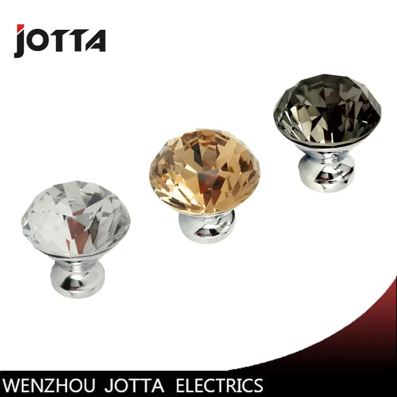 1pcs Crystal glass dril Kitchen Drawer Cabinet Door Handle Furniture Knobs Hardware Cupboard Antique Brass Shell Pull Handles