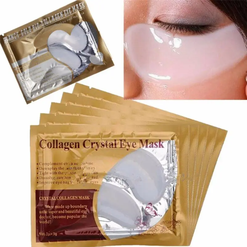 

1Pair Gold Crystal Collagen Eye Mask Eye Patches For Dark Circles Eye Bag Remover Moisturizing Face Skin Care Gel Pads For Eyes