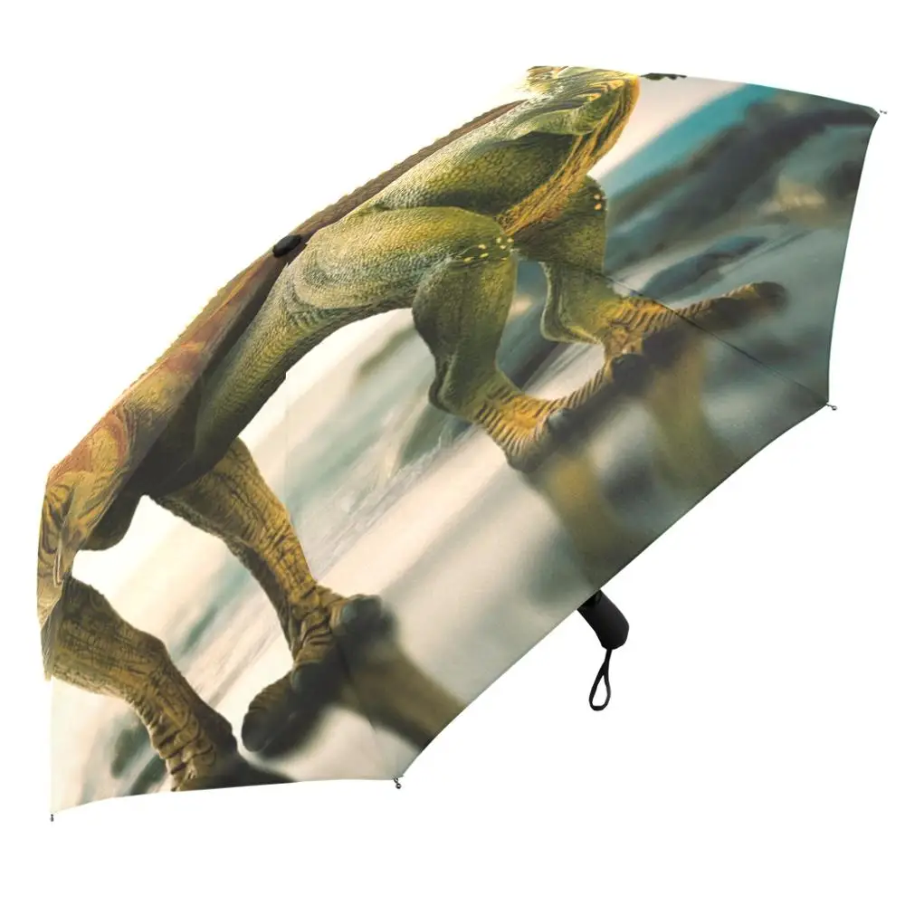 Зонт с 3D принтом динозавра, ветростойкий складной автоматический зонт, женский Автоматический ветрозащитный зонтик от дождя для мужчин и путешествий